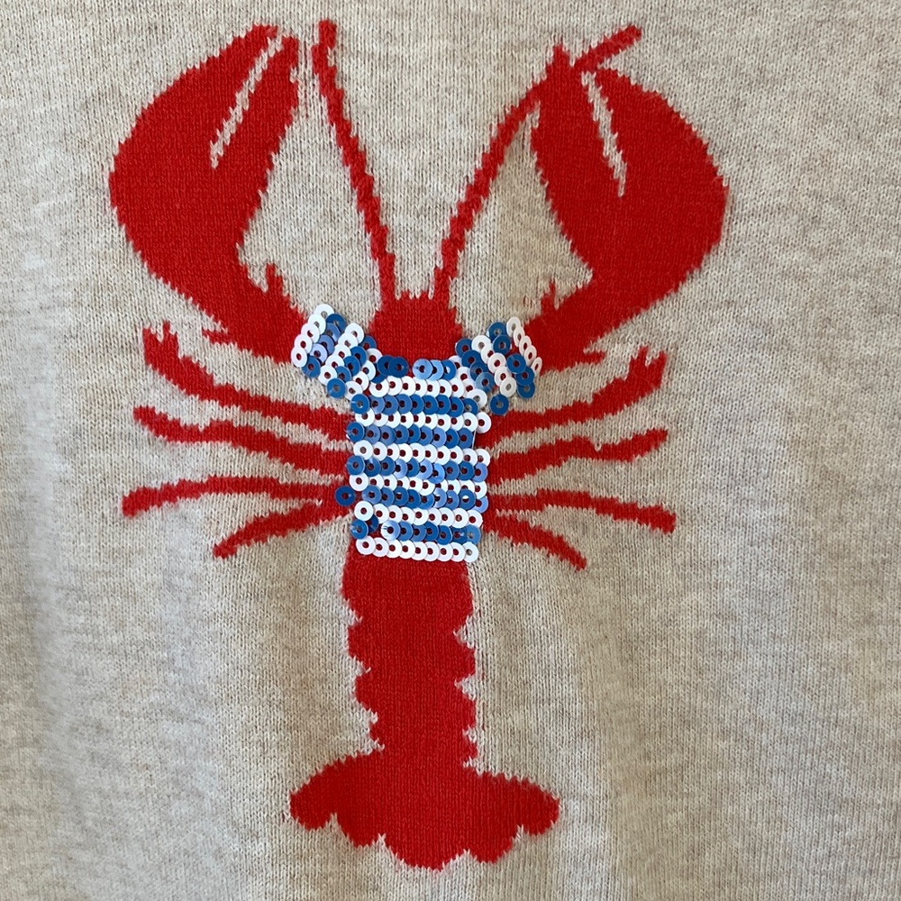 J.Crew Beige Sweater with Red Lobster Design - Picture 2 of 3